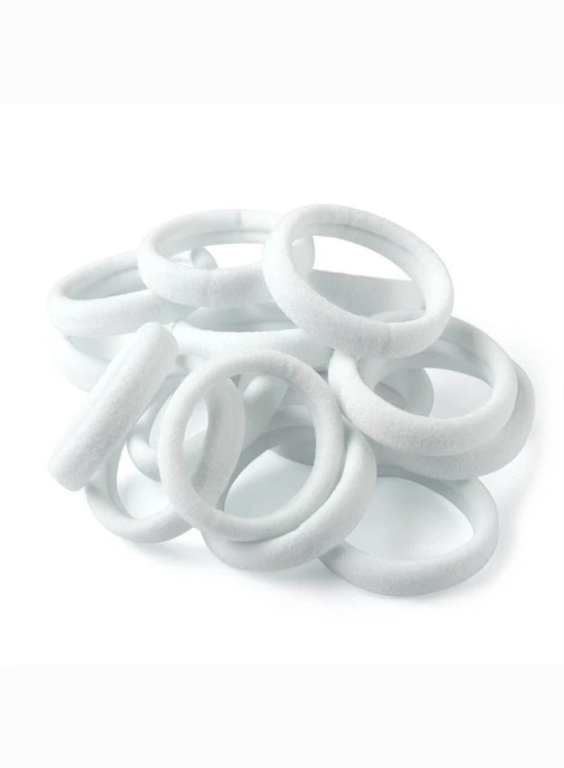 GoodBuy Girly white elastic hair bobbles 4-5 cm diameter ties 24 pieces - Image 1